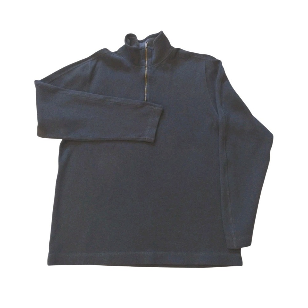 Banana Republic Sweater Mens M Blue‎ 1/4 Zip MidWeight Stretch Long Sleeves